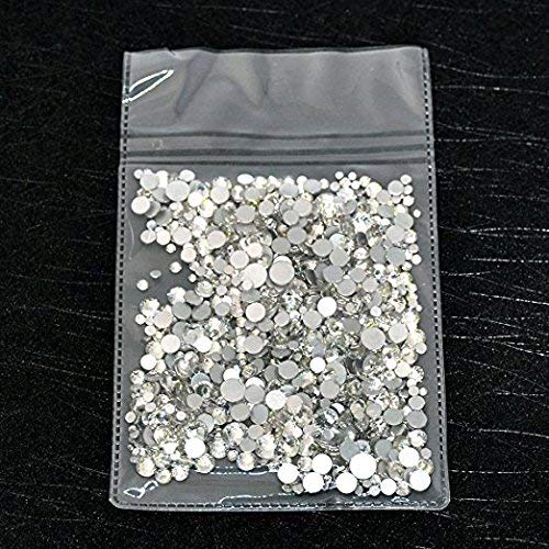 AD Beads 1440 Pieces Mixed Size No Hotfix Glue on Quality Glass Flatback Rhinestones Round Crystal Gems (01 Crystal) - color: Crystal 01