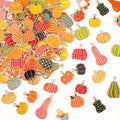 MARFOREVER 120 PCS Pumpkin Charms for Jewelry Making, Fall Charm Assorted Thanksgiving Autumn Enamel Pumpkin Alloy Charms Pendants for DIY Jewelry Crafts Thanksgiving Day Gift - style: Pumpkin