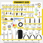 Mardatt 1587Pcs Jewelry Making Supplies Kit Includes Jewelry Pliers, Jewelry Wires, Jewelry Making Silver Charms, Chains, Jump Ring Opener and Tweezers Jewelry Accessories for Jewelry Repair - size: No.3-1587Pcs