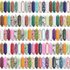 Nuenen 100 Pcs Healing Crystals Stones Sets, Hexagonal Bullet Shaped Wand Stones Bulk Gemstone Amethyst Chakra Crystals for Witchcraft Meditation Divination Mothers Day Gifts Women