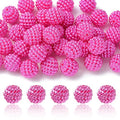 40pcs Round Acrylic Berry Beads, 12mm Large Chunky Bubblegum Beads Loose Spacer Ball Bead for Jewelry Making Earrings Necklaces Bracelets DIY Beading Crafts, Fuchsia - color: Fuchsia