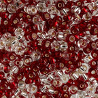John Bead Czech Glass Seed Beads 6/0 (100g) Rubies & Diamond Mix Beads for DIY Art Crafts Jewelry Bracelets Necklaces Earrings Making - color: Rubies & Diamond Mix