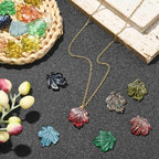 Ipotkitt 100 Pcs Random Glass Maple Leaf Charms Crystal Plant Charms Colorful Fall Tree Leaves for DIY Jewelry Bracelet Necklace Earrings Making - color: 100pcs-Maple Leaf Charms-Colorful