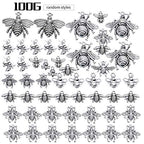 100g (30-60pcs) Antique Silver Mixed Honey Bee Charm Pendants Alloy Bee Pendant Flying Insect Charms Craft Supplies for DIY Necklace Bracelet Jewelry Making - style: Silver Bee Charms