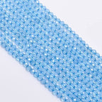 Natural AAA Sky Blue Topaz Gemstone Round Shape Faceted Beads Jewelry Making1 Strand (3.5mm 13 Inch) - size: 3.5mm 13 Inch