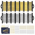 HUISUYTON Necklace Chain for Jewelry Making,45.93 FT 14 Rolls Stainless Steel Jewelry Chains Bulk with Jump Rings, Lobster Clasps, Connectors for DIY Necklace Earring Bracelet(Gold & Silver) - color: Gold and Silver-45.93Ft