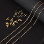 Topacket 33Feet 18K Gold Stainless Steel Necklace Chains Cable Link Chains for Jewelry Making DIY Craft Kit with Lobster Clasps Jump Rings - color: Gold, size: 1.5mm