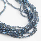 415pcs Rondelle Crystal Glass Beads 2mm 4mm 6mm 8mm Mixed Sizes, Faceted Briolette Spacer Czech Seed Loose Beads for DIY Jewelry Making (Blue) - color: Blue