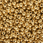 John Bead Czech Glass Seed Beads 6/0 Metallic Gold Beads for Jewelry Making Crafts, 23g Vial - color: Metallic Gold