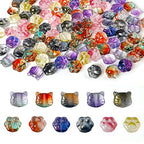 110pcs Cat Paw Print Glass Beads Crystal Cat Footprint Lampwork Beads 11 Styles Cute Pet Paw Loose Beads for DIY Craft Jewelry Necklace Earring Bracelet Making