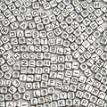 1000pcs Square Letter Beads for Bracelets, 6x6mm Silvery Cube Alphabet A-Z Beads for Jewelry Making Friendship Bracelets (Cube Silver) - color: 6x6mm silver