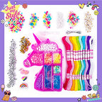 Horizon Group USA Unicorn Friendship Bracelets Create 20+ Bracelets, Kit Includes 1300+ Beads ABC, Metallic Beads Unicorn Storage Case & More - style: Unicorn