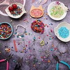 500 pcs Natural Chip Stone Beads, Hot Multicolor 5-8 mm Irregular Gemstones Healing Crystal Loose Rocks Bead Hole Drilled for Jewelry Making Bracelet - color: Hot Multicolor