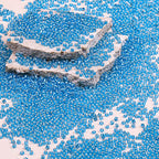 8/0 Glass Seed Beads Bulk, Blue with Silver 3mm Tiny Round Craft Seed Bead, Small Mini Pony Beads for Jewelry Making Bracelet Necklace Wrist Beading Weaving Supplies, 2500pcs - color: Blue with Silver