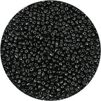 2200pcs Glass Seed Beads Bulk, 4mm 6/0 Pony Beads Bulk for Jewelry Making Mini Spacer Beads Loose Beads Craft Small Glass Seed Beads for DIY Bracelet Wrist (Black) - color: Black
