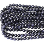 35PCS 10mm Natural Blue Sandstone Gemstone Round Loose Beads Stone Beads for Jewelry Making DIY Findings 1 Strand 15" - color: Blue Sand Stone, size: 10mm