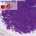 2000pcs Glass Seed Beads Bulk, 4mm 6/0 Mini Pony Spacer Small Individual Color Seed Beads for DIY Bracelet Necklaces Wrist Jewelry Making, Dark Purple - color: Dark Purple