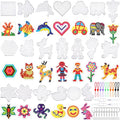 20 Pieces 5mm Fuse Beads Pegboards Clear Animal Shape Plastic Pegboards Craft Tray with 20 Pieces Colorful Cards for Kids DIY Craft Beads - size: zzzz-s