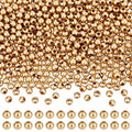 BENECREAT 500Pcs Real 18K Gold Plated Stainless Steel Spacer Beads, Round Spacers Beads, 1.6mm Hole Metal Smooth Bead for DIY Bracelet Necklace Jewelry Crafts Making - size: Hole: 1.6mm