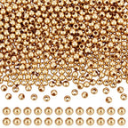 BENECREAT 500Pcs Real 18K Gold Plated Stainless Steel Spacer Beads, Round Spacers Beads, 1.6mm Hole Metal Smooth Bead for DIY Bracelet Necklace Jewelry Crafts Making - size: Hole: 1.6mm