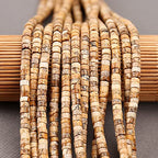 150PCs Natural Picture Jasper Spacer Beads, Loose Semi Precious Flat Round Gemstone Heishi Disc Stone Beads for Beading Jewelry Making 4mm*2mm 38cm - color: Picture Jasper, size: 4MM*2MM