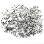 100g About (80-84pcs) Craft Supplies Mixed Butterfly Dragonfly Bee Insect Charms for Jewelry Making Crafting Findings Accessory for DIY Necklace Bracelet (M295) - color: M295