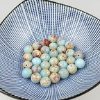 Natural Stone 6 Colors Sea Sediment Imperial Jasper Round Loose Beads for Jewelry Making (6mm, Water Blue)