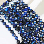MJDCB Best Sellers Natural Stone Beads Faceted Polygon Blue Tiger Eye Crystal Energy Stone Healing Power for Jewelry Making(8mm) - color: Blue Tiger Eye