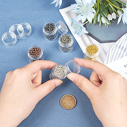 PH PandaHall 1350pcs 3mm Spacer Beads, Smooth Tiny Spacers Metal Iron Round Ball Loose Beads Gold Plated Seed Beads for Summer Hawaii Stackable Earring Necklace Bracelet Jewelry Making 5 Color