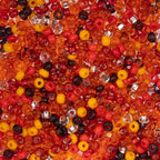 John Bead 8/0 Czech Glass Seed Beads 22 Grams Multi Mix Orange for DIY Arts Crafts Jewelry Bracelets Necklaces Earrings Phone Charm Making - color: Multi Mix Orange