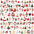 SANNIX 110Pcs Christmas Charms Gold Enamel Jewelry Making Charms Pendant for DIY Xmas Bracelet Necklace Earring Craft Supplies - style: Christmas Charms