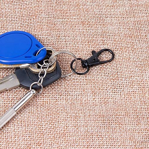 70PCS Swivel Snap Hooks with Key Rings, Metal Lobster Claw Clasp, Keychain Rings for Crafts(Gun Black, 1.25inch(32mm) - color: gun black, size: 32mm