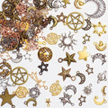 stino 100 G Mixed Style Metal Charms for Jewelry Making, Bulk Silver & Gold Plated, for Bracelet, Necklace, Earrings DIY Crafts - style: Celestial