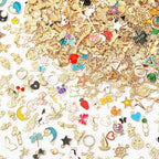 SANNIX 400Pcs Charms for Jewelry Making, Gold Enamel Charms Jewelry Bangle Charm Pendants Bracelet Necklace Earrings Making and Crafting - color: KC Gold+Multicolor