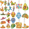 Huquary 24 Sets Cinco De Mayo Diamond Arts Keychains Mexican Fiesta Diamond Art Ornaments 5D DIY Crystal Rhinestone Crafts Kits Sombrero Taco Cactus Craft for Cinco De Mayo Mexican Holiday Gifts - style: Mexican