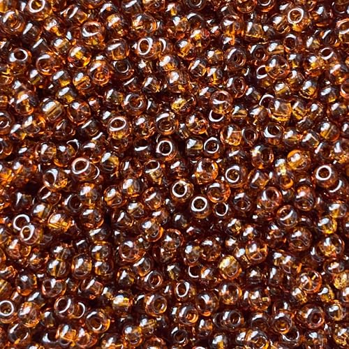 Czech 8/0 Silver Lined Glass Seed Beads 20 Grams 800 Pcs Multi Colors (Amber) - color: Amber
