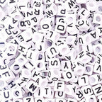 FASHEWELRY 300Pcs Cube White Acrylic Letter Beads 6x6mm Alphabet A-Z Spacer Beads for DIY Bracelet Necklace Jewelry Making - color: Mixed Letters, size: 6x6x6mm