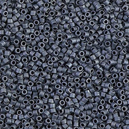 Miyuki Delica Seed Beads Bundle: Size 11/0, Matte Gray Black Collection - DB301, DB307, DB310-3 Tubes of 2" ea