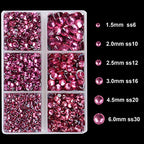 4000Pcs Mixed Size Hot Fix Round Crystals Gems Glass Stones Hotfix Flat Back Rhinestones (Fuchsia) - color: Fuchsia, size: 4000 Count (Pack of 1)