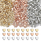 XIANNVXI 500PCS 6mm Heart Spacer Beads for Jewelry Making - Small Hole Loose Beads for DIY Bracelets, Necklaces & Earrings (Gold, Silver, Rose Gold) - color: Love 3 colors
