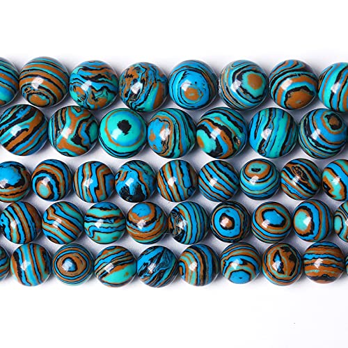 180PCS 4mm Blue Malachite Stone Beads Round Loose Gemstone Beads for Jewelry Making DIY Bracelet Necklace 32" 2 Strand,Energy Stone Healing Power - color: Blue Malachite, size: 4mm(2 strands)