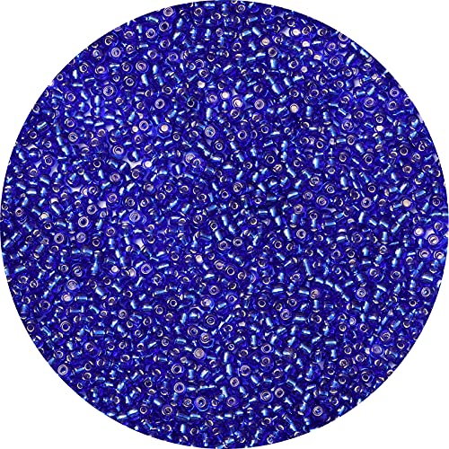 5000pcs Royal Blue Glass Seed Beads Bulk,3mm 8/0 Seed Pony Beads for Bracelets,Necklace,Jewelry Making -Waist Spacer Bead for DIY Craft Projects - color: Royal Blue, size: 3mm