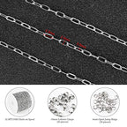 KYUNHOO 32.8 Feet 304 Stainless Steel Chain Bulk Silver Paperclip Chains for Jewelry Making Soldered Flat Oval Chains Link on Spool Paper Clip Chain Roll with Lobster Clasps and Jump Rings - color: Paperclip Silver