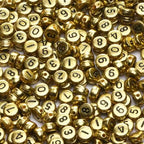 1000Pcs Acrylic Number Beads Round Number Round Beads 4x7mm Mixed Number Beads, for Jewelry Bracelets Necklaces Key Chains Making (Gold) - color: Gold