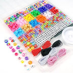 Dowsabel Bracelet Making Kit, Beads for Bracelets Making Pony, Kandi, Polymer Clay, Smile Face & Letter Beads for Jewelry Making, DIY Arts and Crafts Gifts Toys for Girls Age 6-12 - style: Classic
