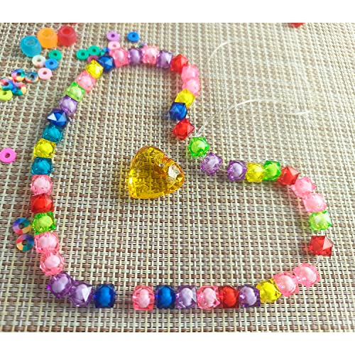 Cube 400pcs Faceted Square Transparent 8mm Glass Crystal Spacer Beads, Round Beads Inside for Jewelry Making (Clear) - color: Clear