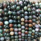 45pcs 8mm Indian Agate Beads Natural Gemstone Beads Round Loose Beads for Jewelry Making - color: Indian Agate, size: 8mm