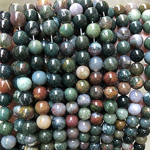 60pcs 6mm Indian Agate Beads Natural Gemstone Beads Round Loose Beads for Jewelry Making - color: Indian Agate, size: 6mm