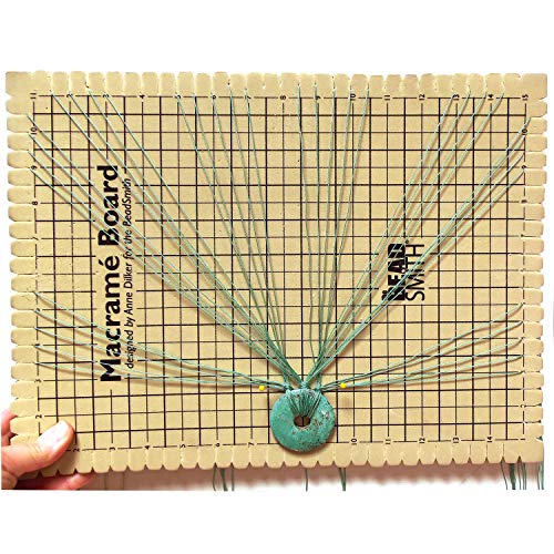 The Beadsmith Macrame Board, 11.5 x 15.5 inches, 0.5-inch-Thick Foam, 10x14 Grid for Measuring, Bracelet Project with Instructions Included, Create Macrame and Knotting Creations - size: 14 Inches X 10 Inches