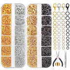 DIYDEC Jump Rings for Jewelry Making 2143pcs Open Jump Rings and Lobster Clasps Necklace Bracelet Jewelry Repair Kit with Pliers Tweezers Jump Ring Opener